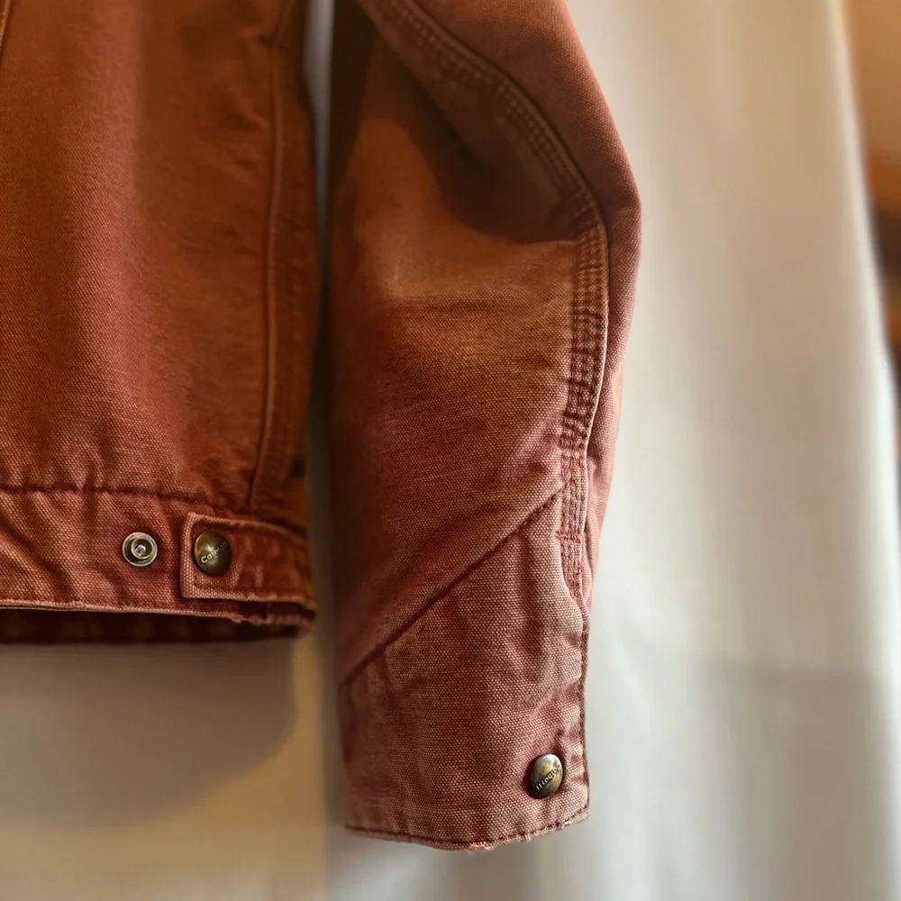 Vintage Carhartt Detroit Jacket Women’s Large/Reg Rose Rare Color WJ097 VRS - Picture 15 of 16